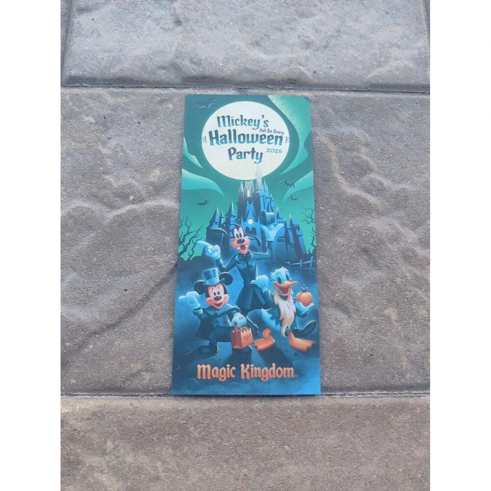 Official 2026 Disney World Mickey's Not-So-Scary Halloween Party Guide Map Flyer
